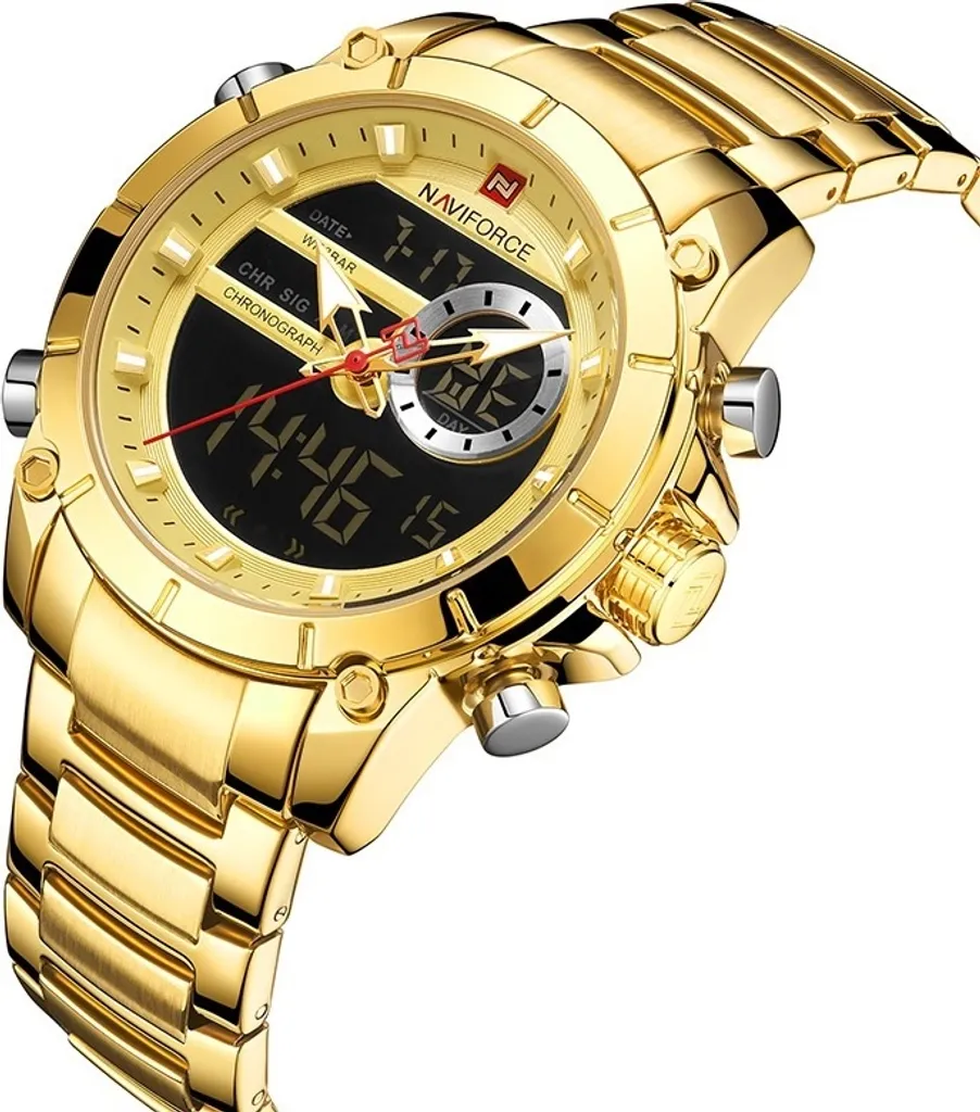 Montre NAVIFORCE Scott Doré KP14612 - Chronographe Quartz Luxe Homme