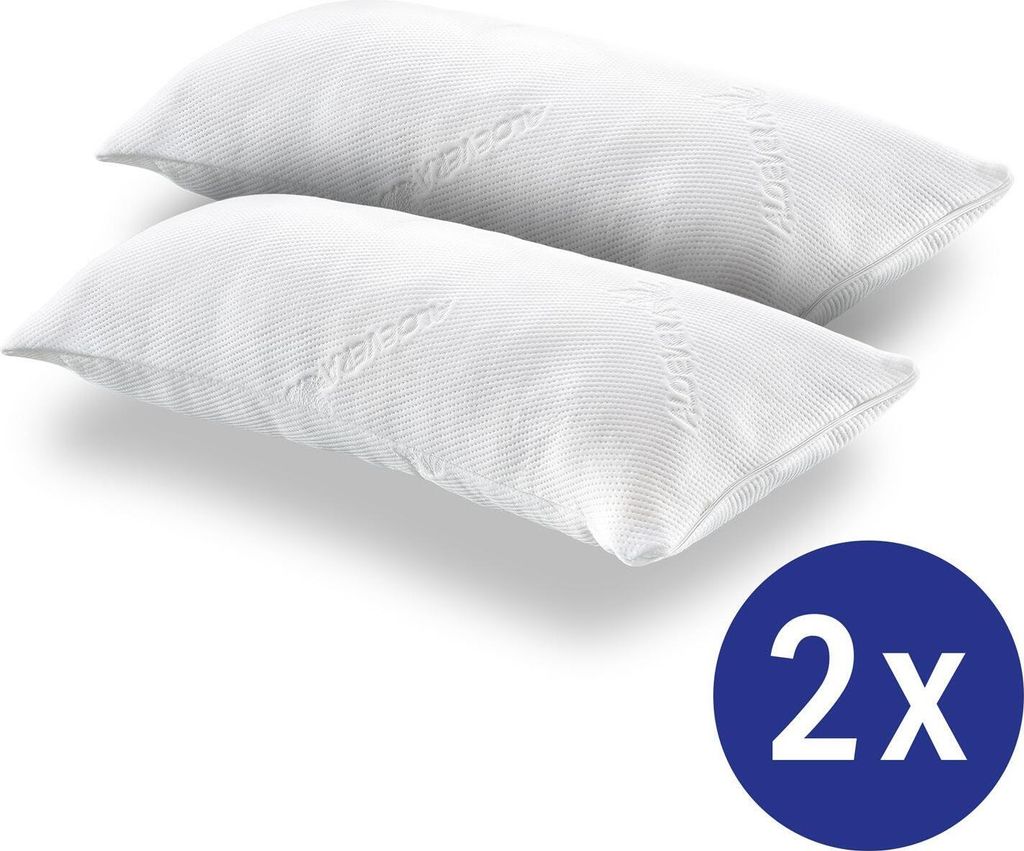 2 x CloudComfort Viskoelastik Komfort-Schlaf-Kissen 40 x 80 cm