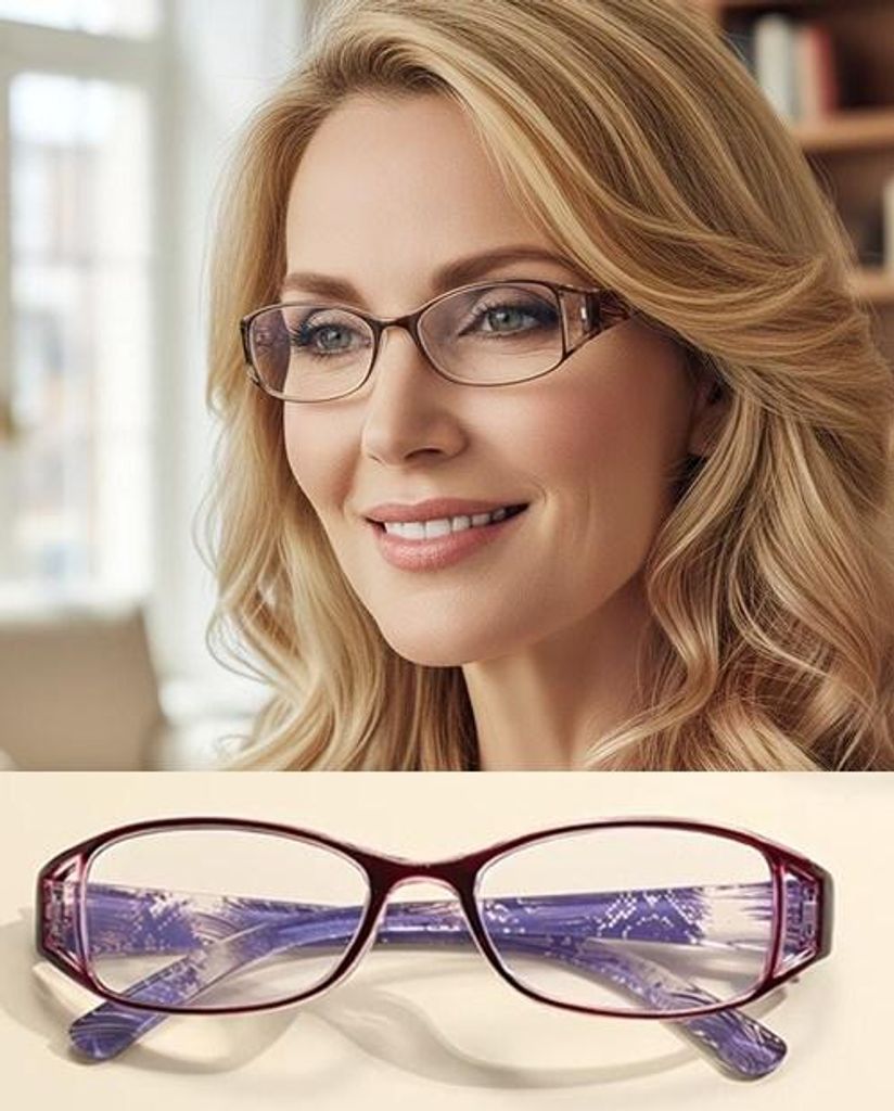 GKA Damen Lesebrille 2,0 feminin lila mit tollem Farbverlauf Muster Brille