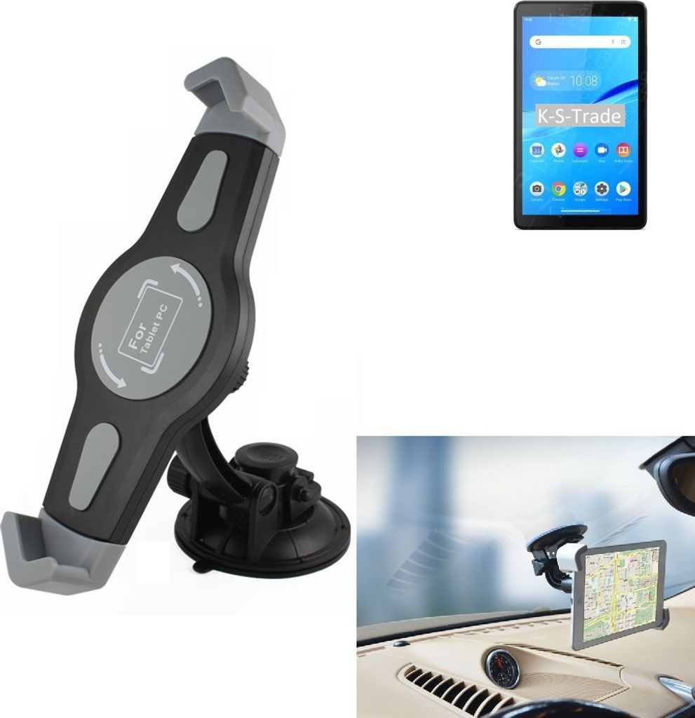 K-S-Trade Scheiben-Halterung für Tablets kompatibel mit Lenovo Tab M7 4G KFZ Tablet Saugnapf Auto Halterung Windschutzscheibe Holder Halter