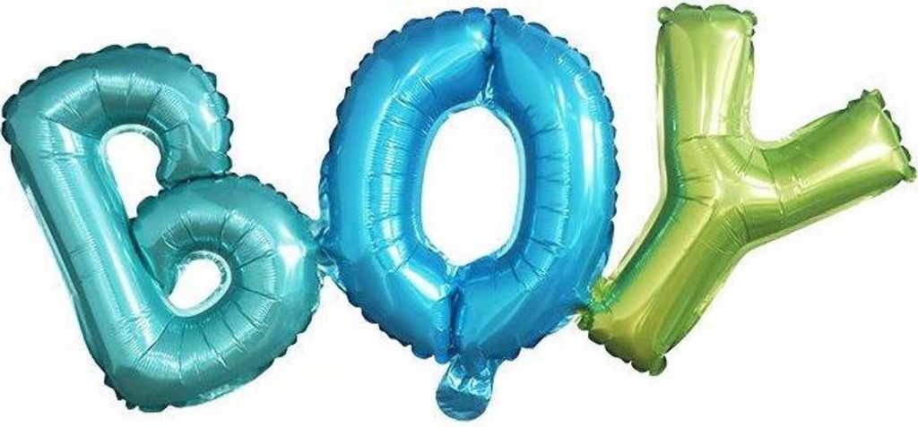 JUNGE Blauer Folienballon Babyparty 80x30cm
