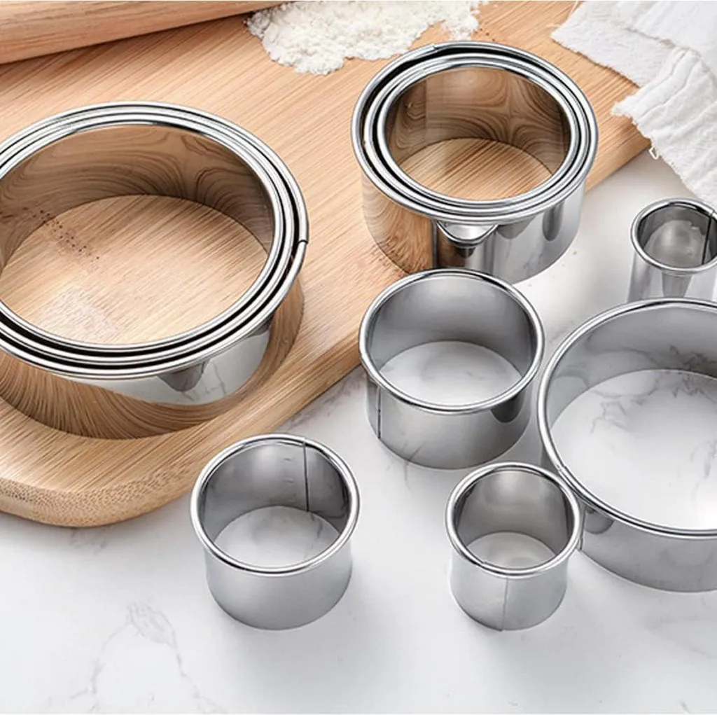 Set 12 Stampini Rotondi Inox per Pasticceria e Fai Da Te Cucina - 4