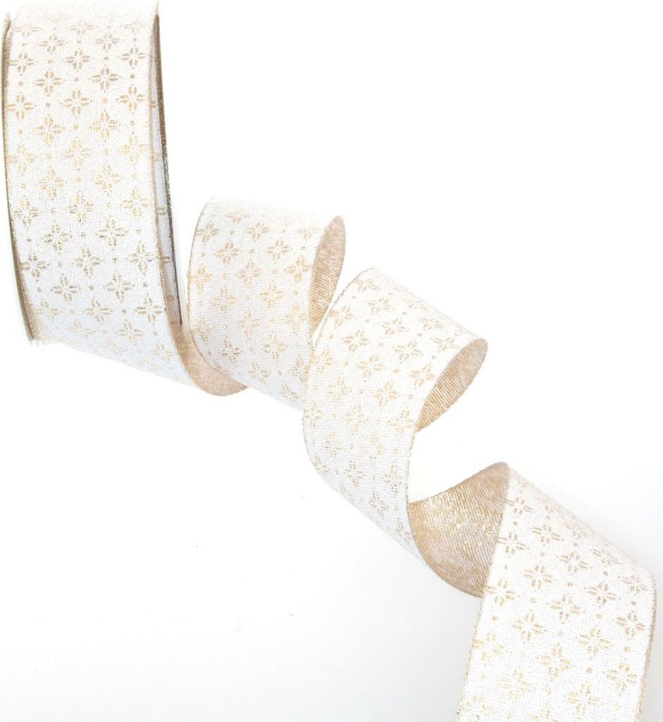 Dekoband Weihnachten "Orient" - 40mm - 20m - col.155 creme gold - 6239-40-20-155