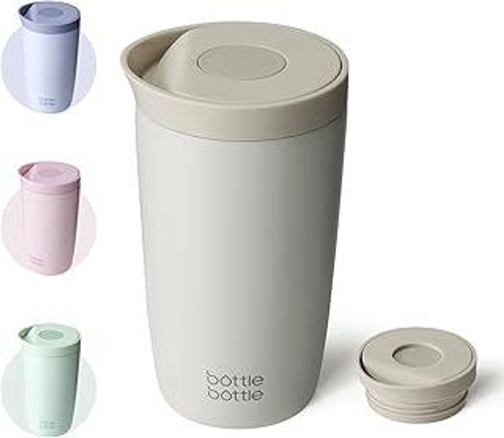 Thermobecher 350ml für Kaffee oder Tee, auslaufsicher und Easy Quick-Press-Verschluss, Isolierbecher Travel Mug Classic Grande (Grau)
