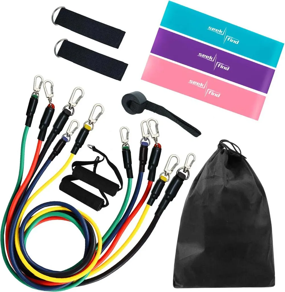 Set de fitness et musculation avec élastiques et accessoires sport