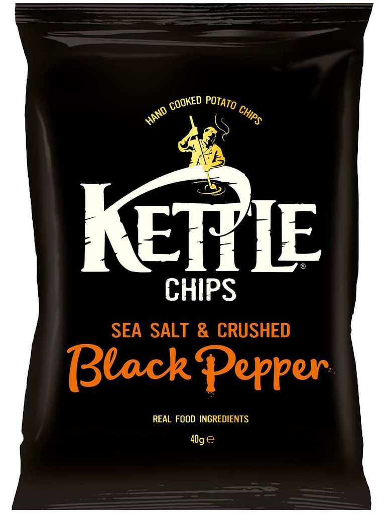 Kettle Chips Sea Salt & Crushed Black Pepper 40g Produktbild 