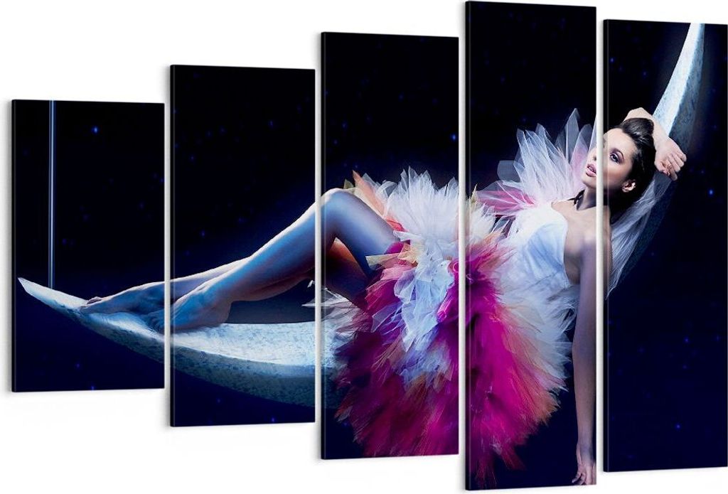 Bild auf Leinwand - Leinwandbild - Frau Geheimnis Kleid elegant - 150x100cm - Wand Bild - Wanddeko - Leinwanddruck - Bilder - Kunstdruck - Wanddeko...