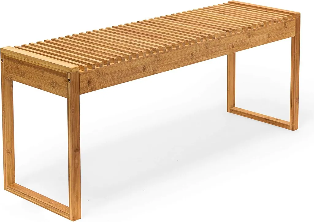 Banc en bambou 120cm : solution d'assise stable pour entrées encombrées