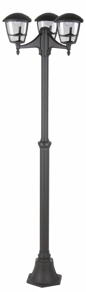 Grand lampadaire de jardin 3 lampes LED 220 cm blanc neutre IP44