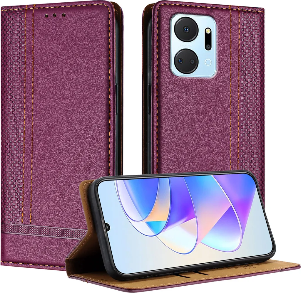 Cover Honor X7a Marmo Grigio Chic: Custodia Protettiva con Ring Holder
