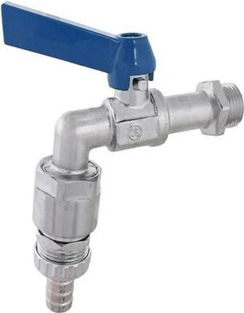 Rubinetto a Sfera JS 1/2" Pesante DN15 Leva Blu Cromato Opaco