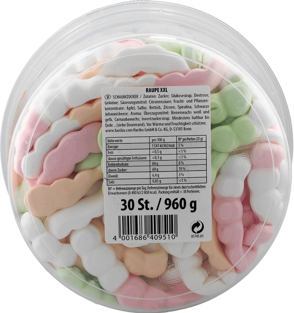 Haribo - Raupe XXL 30 Stck. DOSE Produktbild 18
