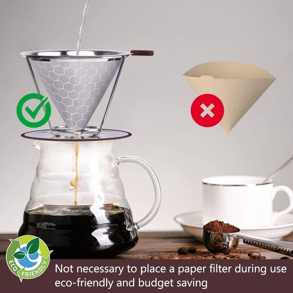 Permanenter Kaffeefilter aus Edelstahl, Papierloser Produktbild 3