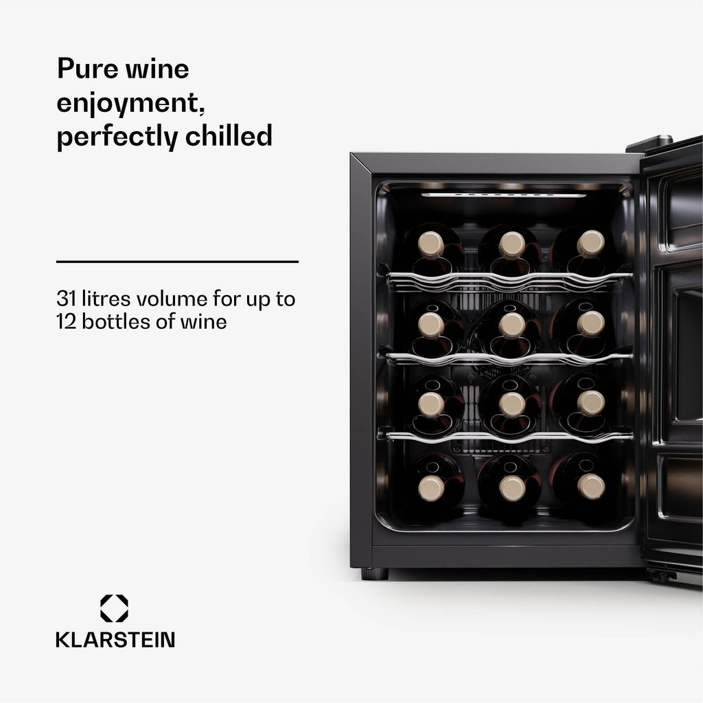 Klarstein volně stojící 1zónová vinotéka, malá vinotéka, Obrázek produktu 