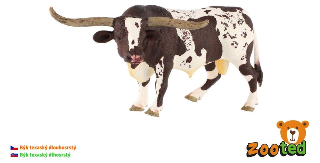 Texas-Longhorn-Rind, Zootechnik-Modell, Kunststoff, 15 cm Produktbild 