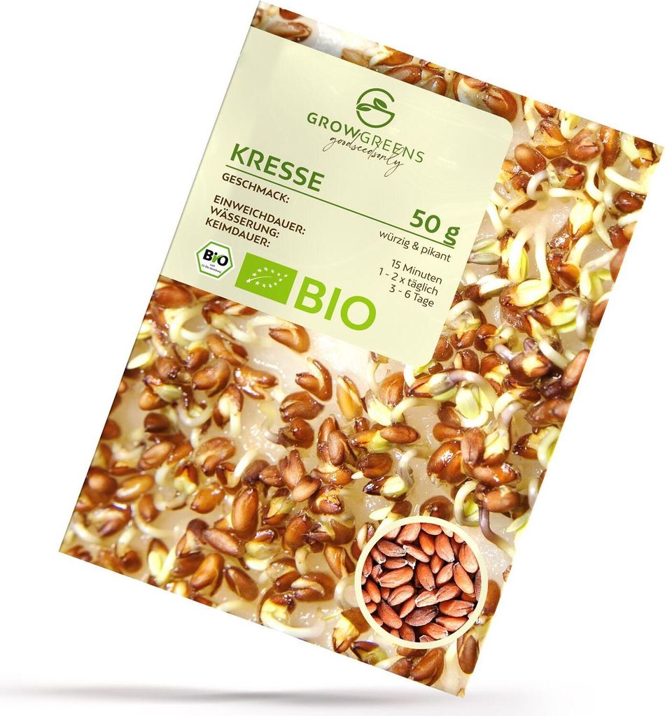Kresse Sprossen Samen 50g - Microgreens Saatgut ideal für Produktbild 