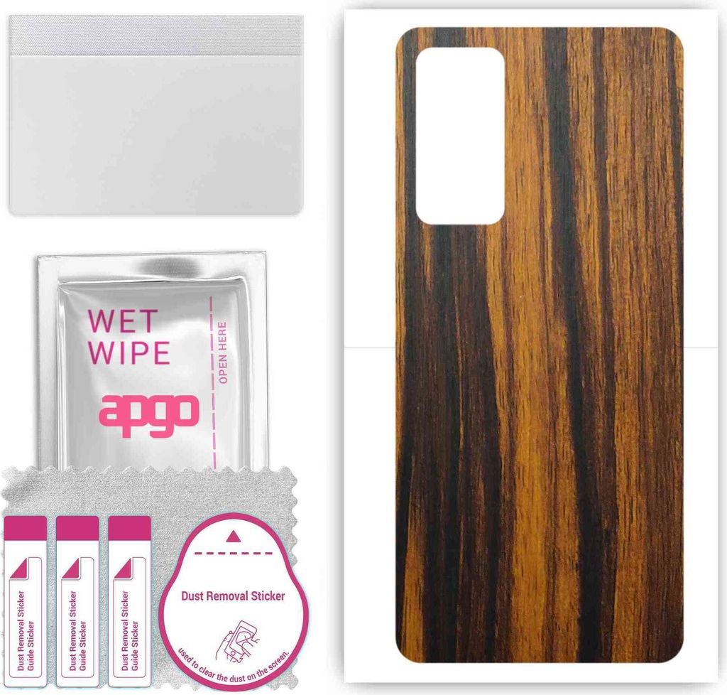 apgo Rückseite Schutzfolie, Skin, kompatibel mit Honor Play4, Hinten Displayschutzfolie aus Vinylfolie, kratzfest, einfache Montage - Tigerwood