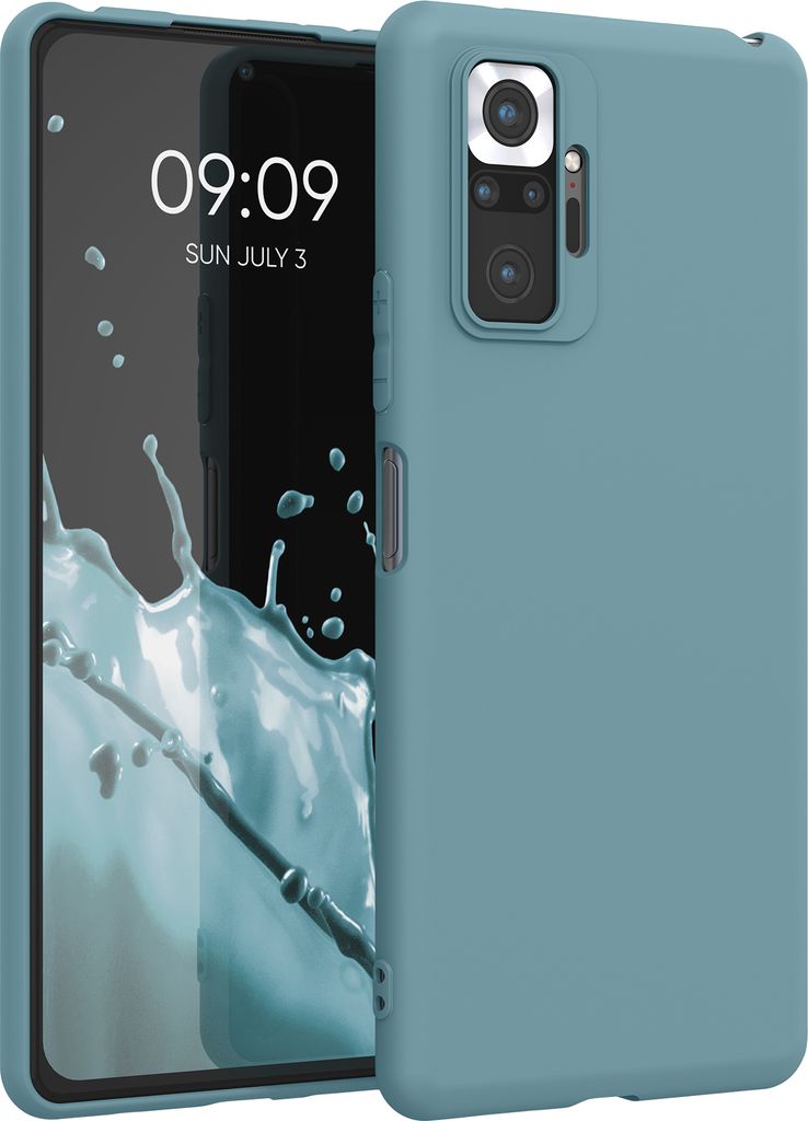 kwmobile Hülle kompatibel mit Xiaomi Redmi Note 10 Pro Hülle - weiches TPU Silikon Case - Cover geeignet für kabelloses Laden - Arctic Night
