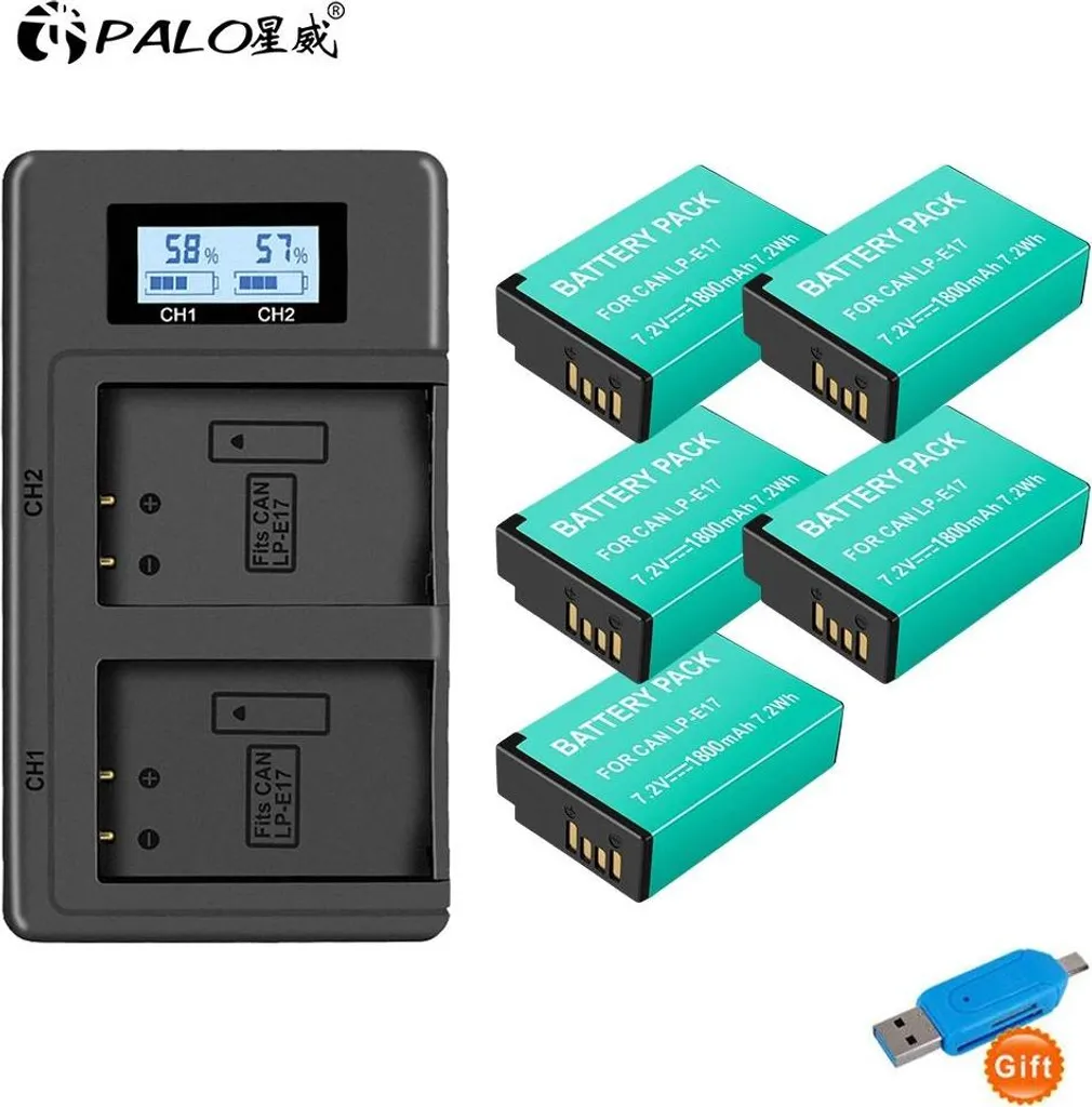 Pack de 5 Batteries Photo Rechargeables et Chargeur Secteur Universel