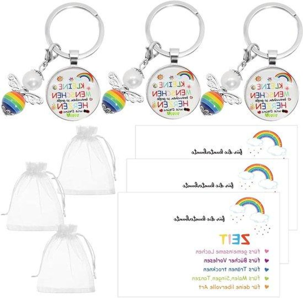 Sleutelhangers mit Schutzengel, 3er Set, Lehrer Geschenk