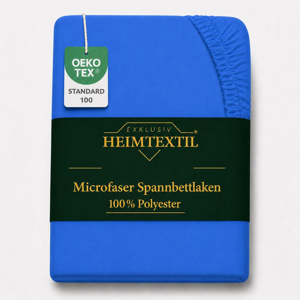 Microfaser Marke Spannbettlaken 120 x 200 cm + 30 cm Royalblau