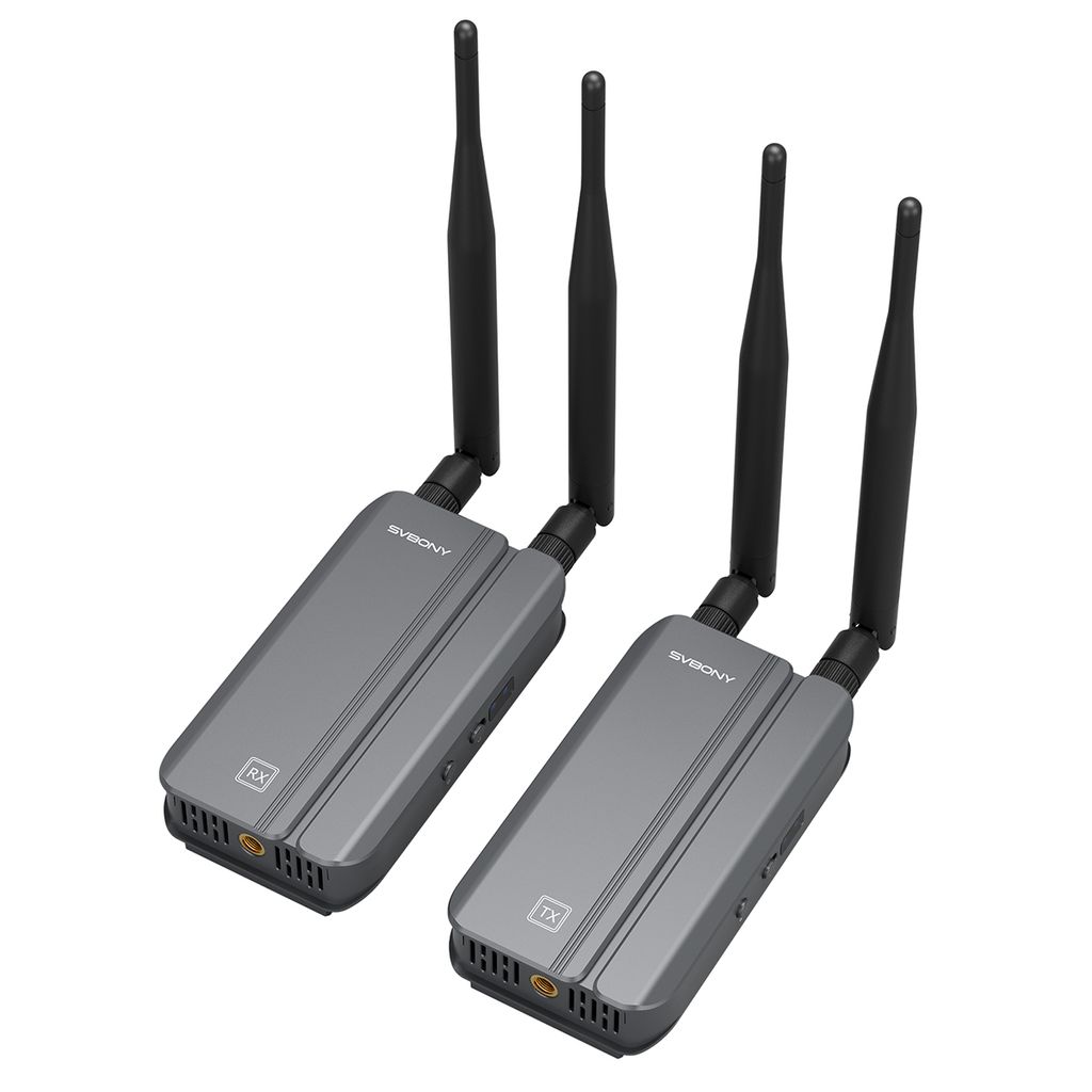 SVBONY TransAir3 HDMI Transmitter, 5G 1080P/60FPS, 300m Reichweite, App-Überwachung, 0,06s Latenz, 1RX bis 4TXs, IR Fernbedienung, für Laptop, TV