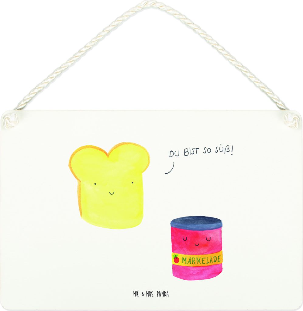 Mr. & Mrs. Panda Schild Toast Marmelade DIN A4 - Weiß - Geschenk, holzbild, Küche Deko, Wandbild, wandtafel, Toastbrot, Lustige Sprüche, Süß, ...