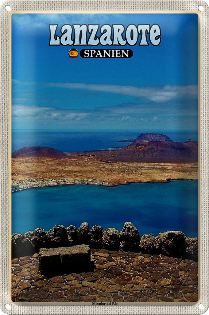 Blechschild Reise 20x30cm Lanzarote Spanien Mirador del Rio