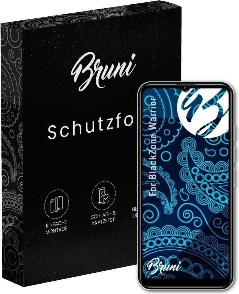 Bruni Basics-Clear 2x Schutzfolie kompatibel mit BlackZone Warrior Folie