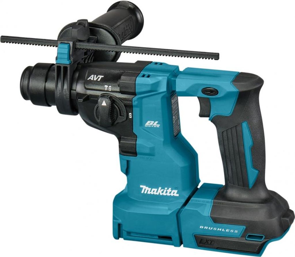 A cordless rotary hammer drill is shown against a white background.