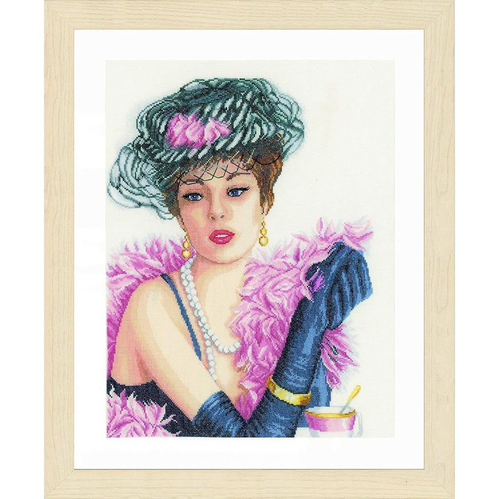 Lanarte Kreuzstichset "Elegante Dame Leinen", Zählmuster Produktbild 