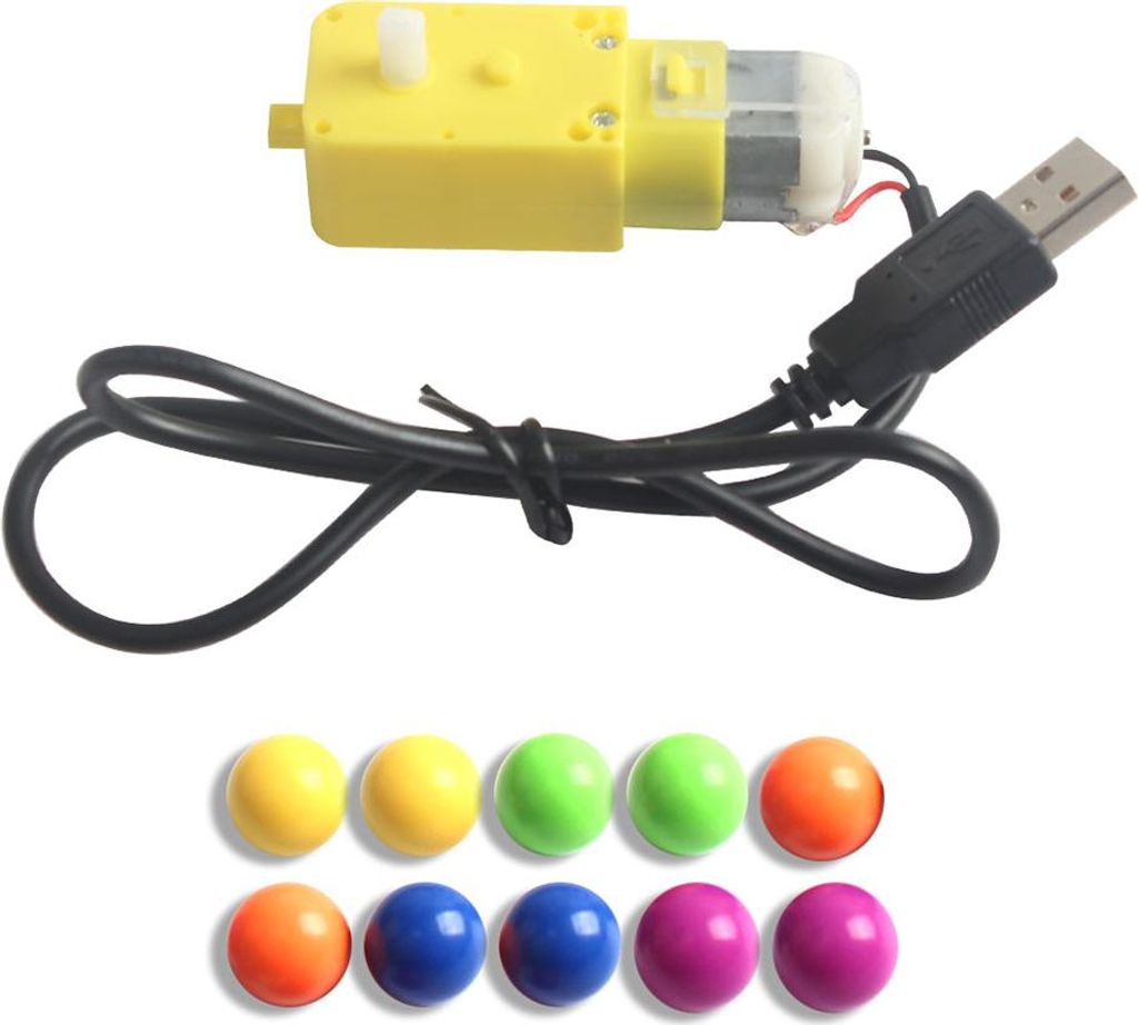 Murmelbahn-Modellbausatz mit 3D-Druckteilen, inklusive 10 Murmeln, Motor und USB-Kabel