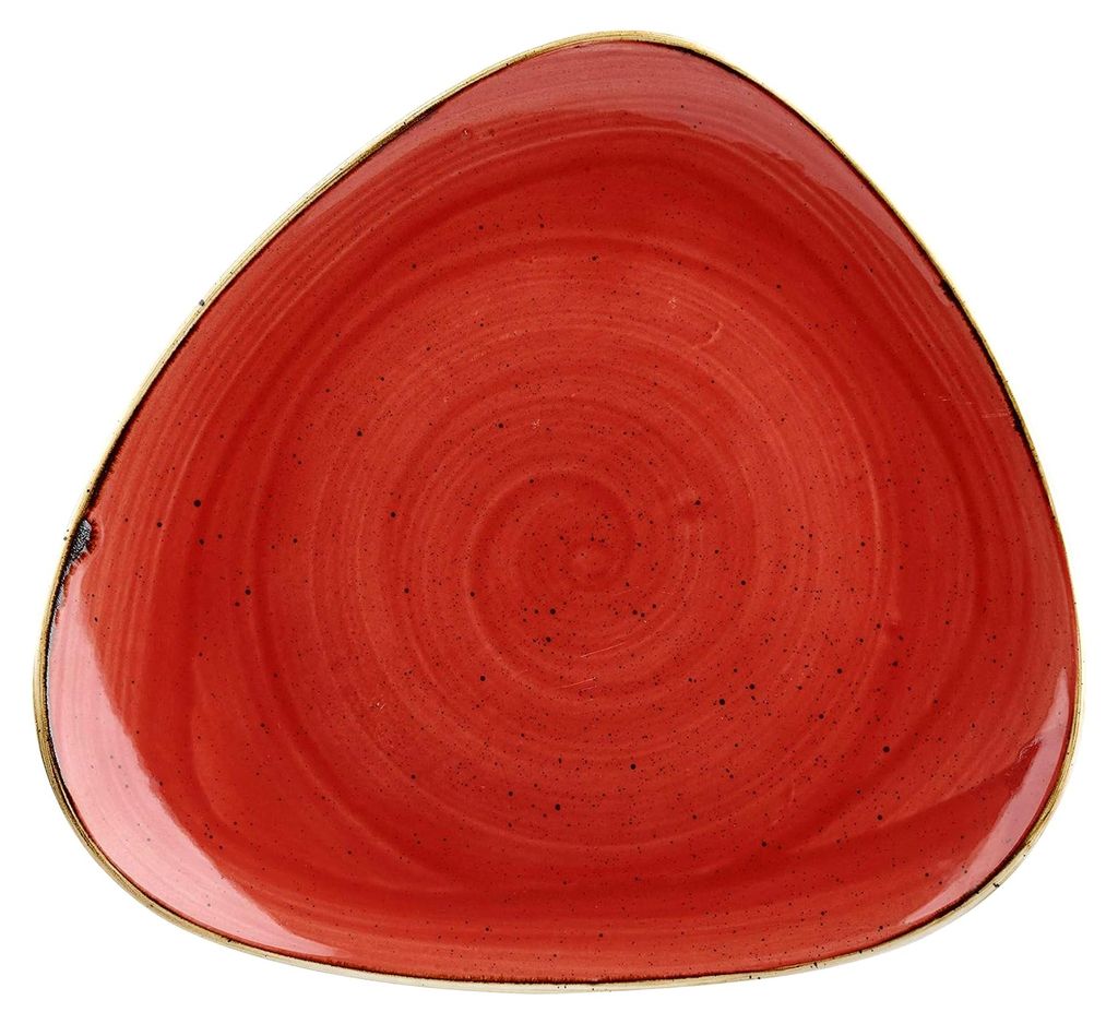 Stonecast -Triangle Plate Teller- Durchmesser: Ø22,9cm, Farbe wählbar (Berry Red)