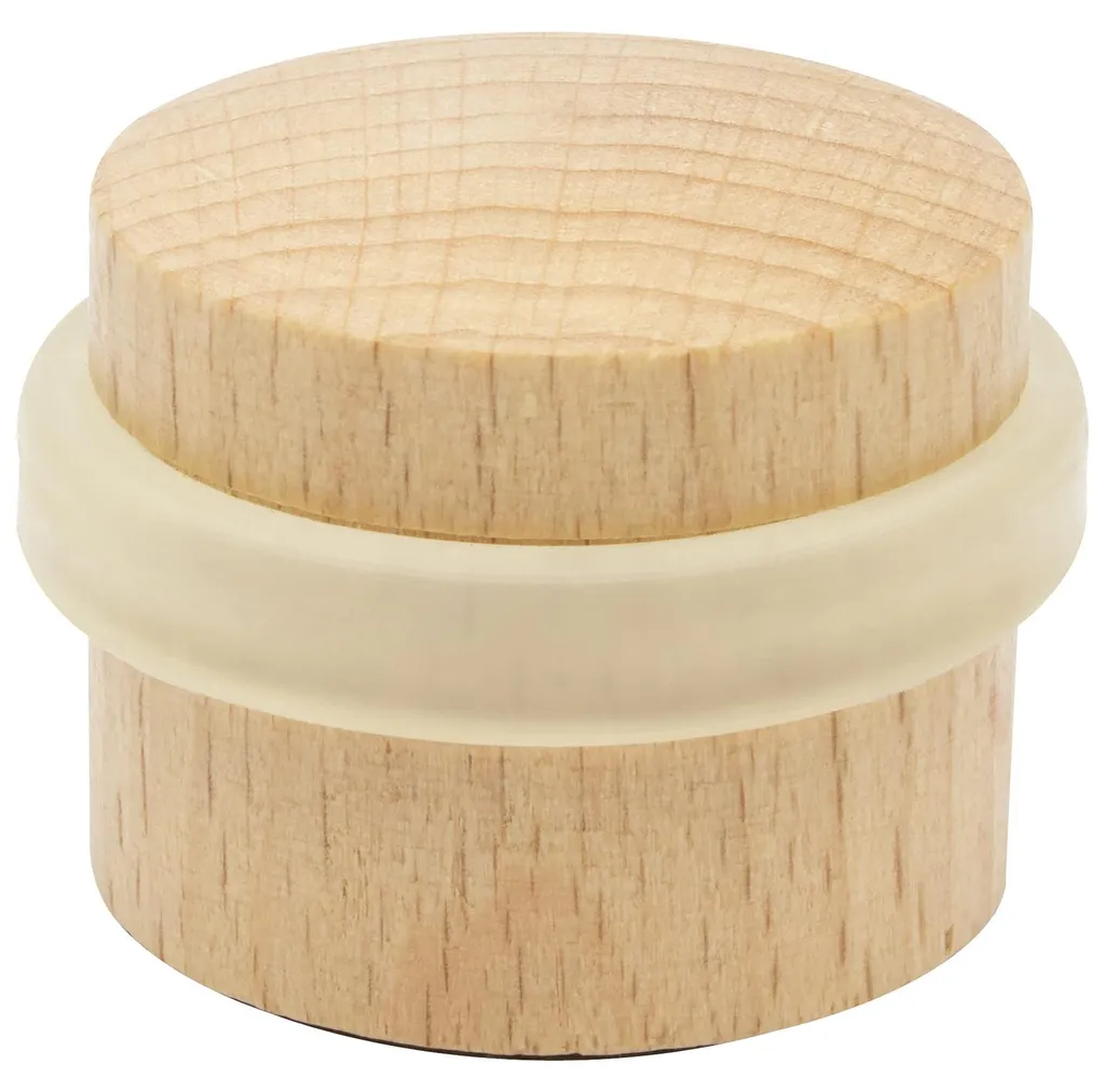 Butée de porte en hêtre massif Ø 40 x 30 mm autocollante - Réf 15509611
