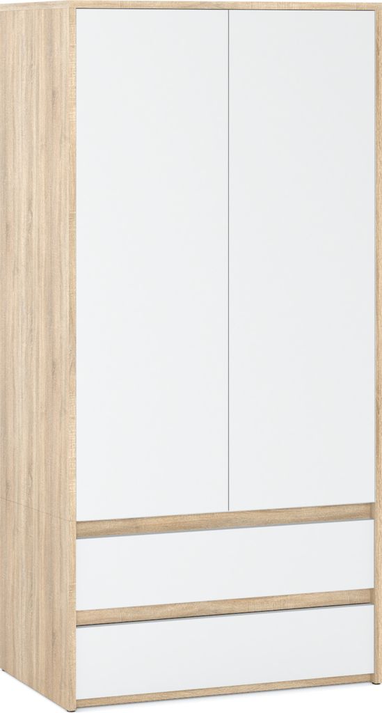 STIV Möbel | Armoire Sonoma Chêne/Blanc Mat 90x50x180 cm | Image du produit 
