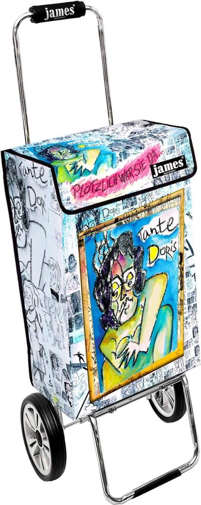 James Einkaufstrolley - TANTE DORIS - stabiler Einkaufswagen mit individuellem Design - mehrfarbig: weiß | grün in Ausführung: Chrome19