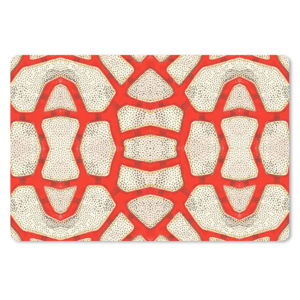 MuchoWow Mauspad Mousepad Koralle - Rot - Weiß - Design 27x18 cm - Mousepads - Maus Mat - Pad - Mausunterlage - Büroartikel - Desk Matten