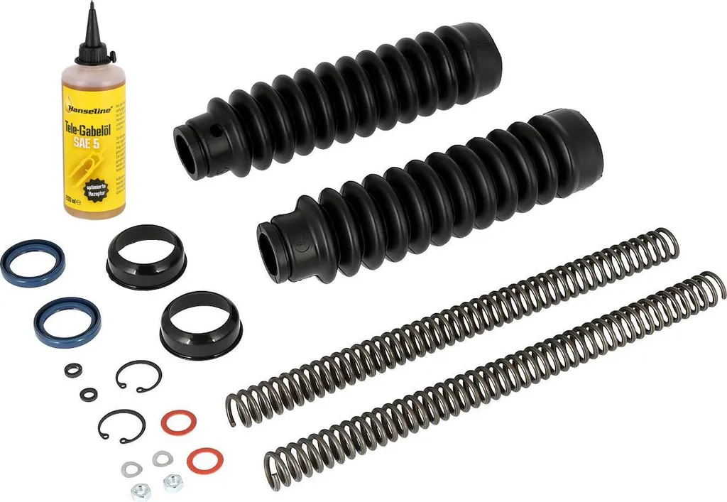 Set Revisione Forcella Simson S70 SR80 | Molla 3.4 mm e Soffietti Neri