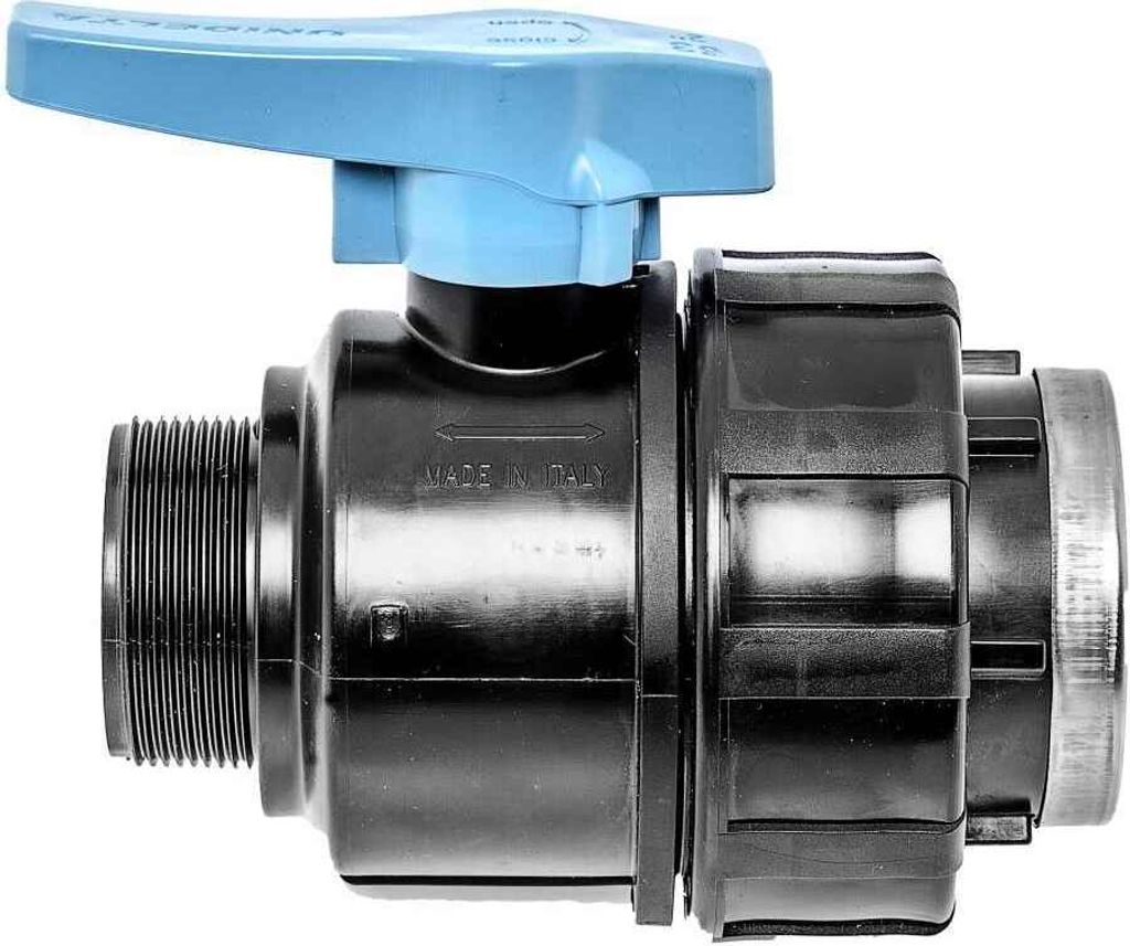 Unidelta PP Kugelhahn mit Außen- und Innengewinde 1" x 1"