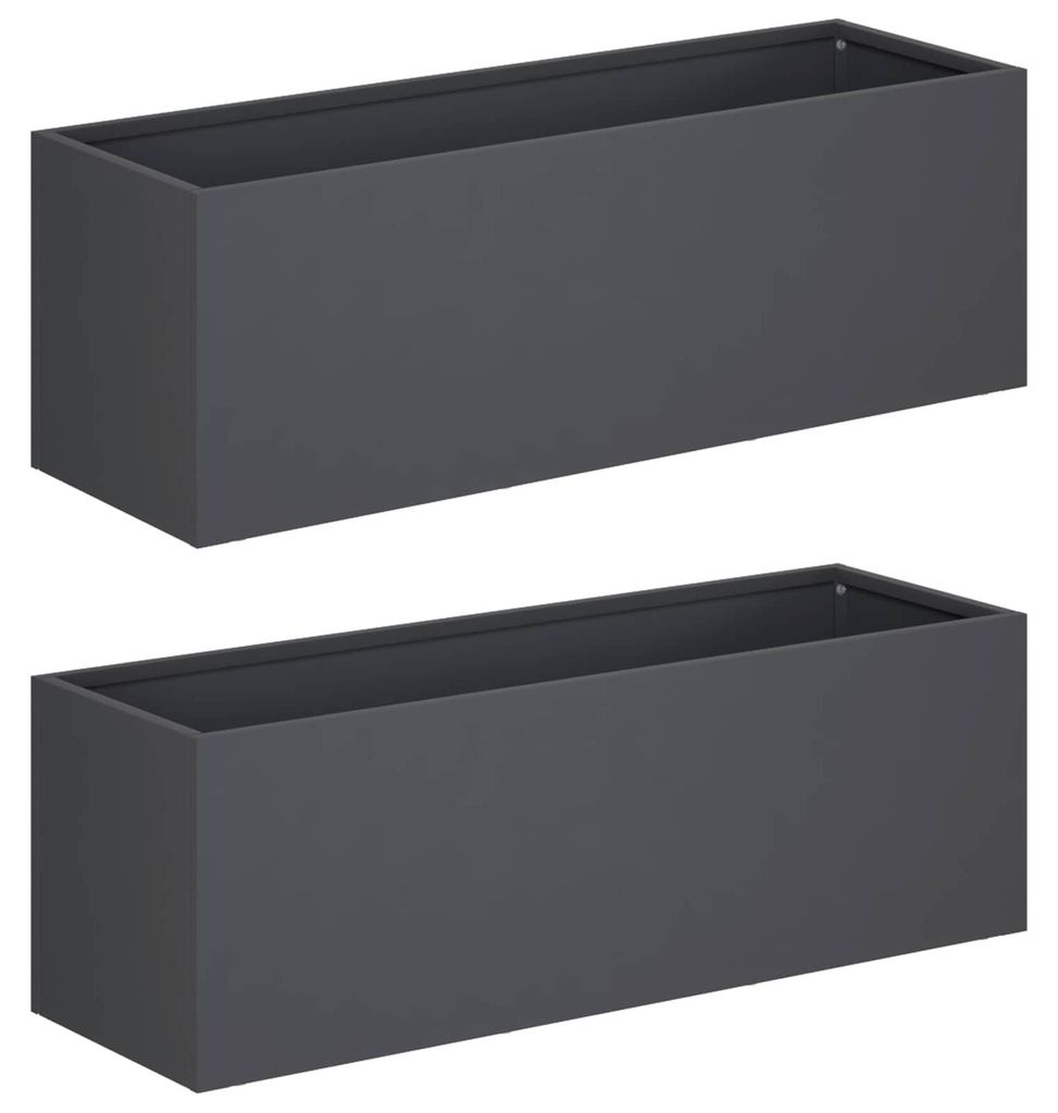 Garten-Pflanzgefäß 2 stk. Anthrazit 60 x 20 x 20 cm Produktbild 