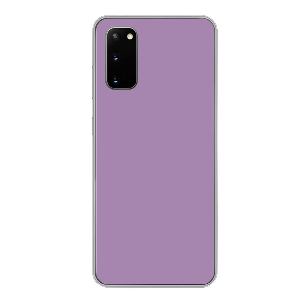 MuchoWow Handyhülle Schutzhülle Hülle für Samsung Galaxy S20 Innenbereich - Violett - Farben - Farbe - Einfarbig Silikon Softcase Handy Hüll...