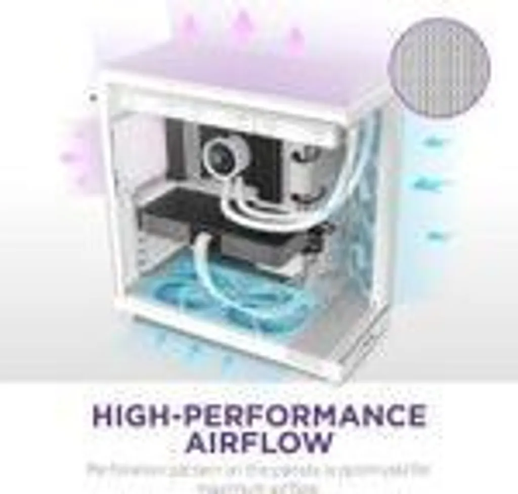 Boîtier PC de jeu NZXT H6 Flow Blanc idéal pour le watercooling - 26