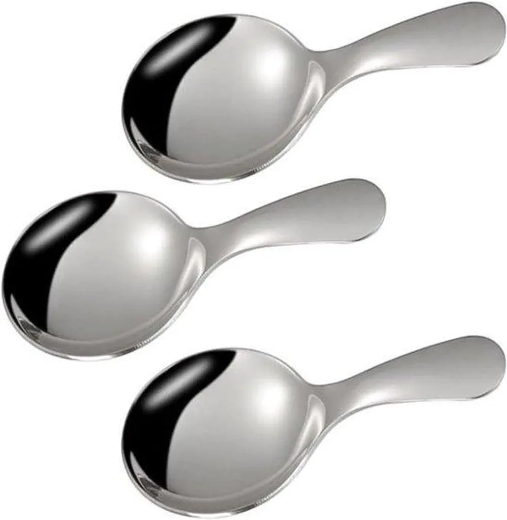 Lot de 3 cuillères courtes en acier inox poli miroir style moderne