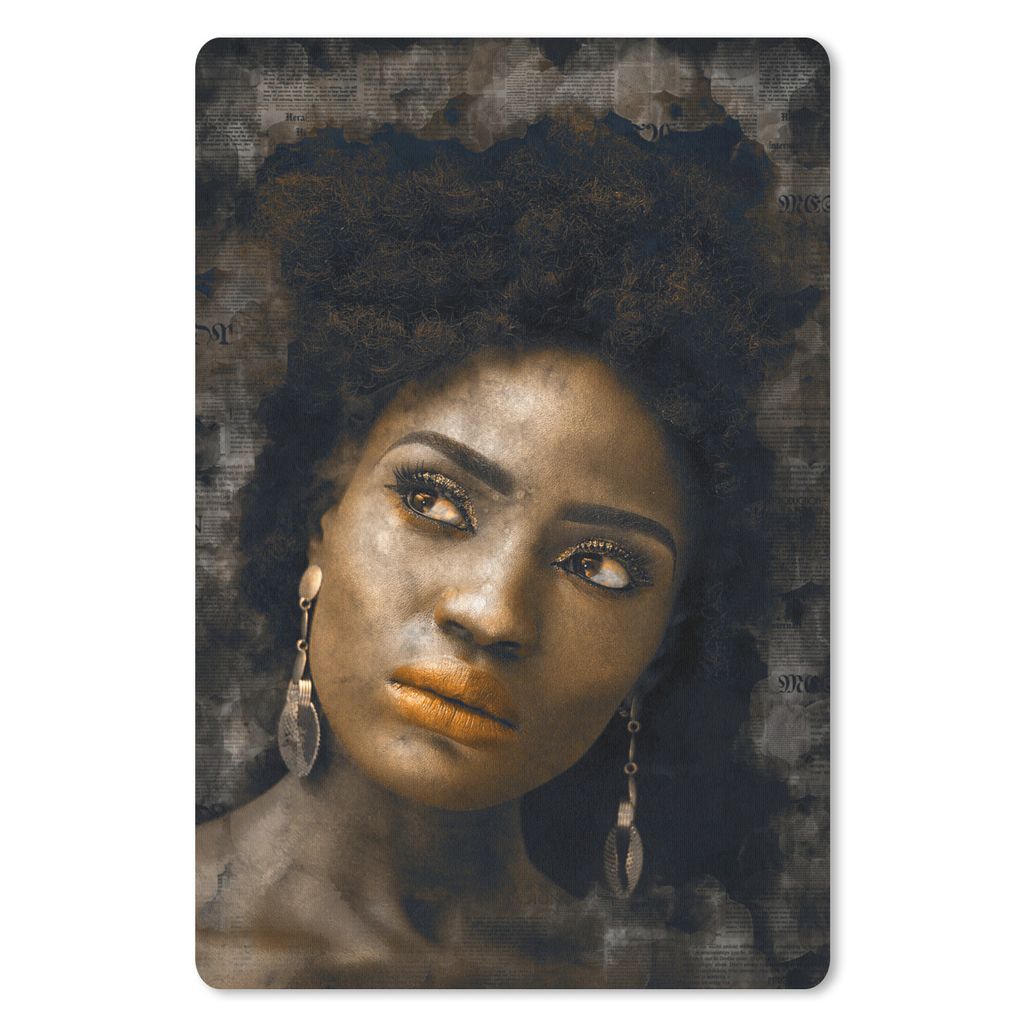 MuchoWow Mauspad Mousepad Frauen - Gold - Zeitungsartikel 18x27 cm - Mousepads - Maus Mat - Pad - Mausunterlage