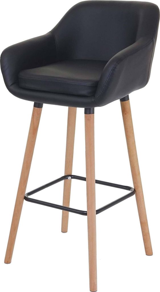 Barhocker Malmö T381, Barstuhl Tresenhocker MVG- Kunstleder, schwarz
