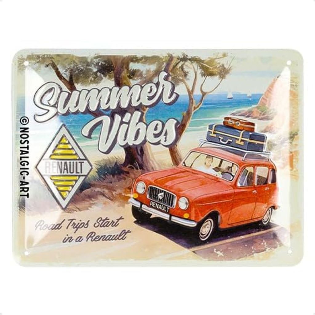 Nostalgic-Art - Blechschild 15 x 20 cm - Renault – Summer Vibes