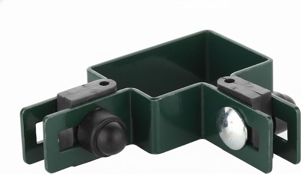 LogistSystem - Eckschelle rund SET 60x40mm für FI 6mm Draht - Grün - Zaunschelle für Zaunpfosten - Befestigung von Gitterstabmatten - Zaunschell...