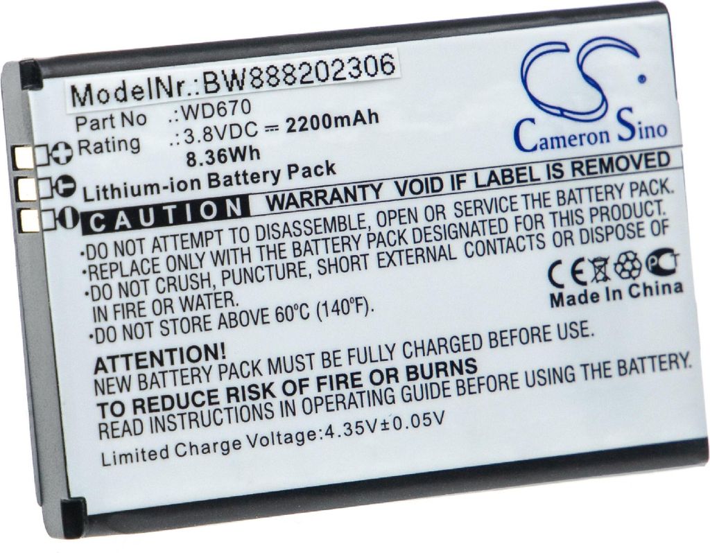 vhbw Akku kompatibel mit ZTE MF673, Jazz Super 4G LTE WiFi Router Modem Hotspots (2200 mAh, 3,8 V, Li-Ion)