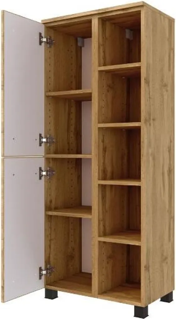 Armoire Malvo 55cm finition Chêne : gain de place et double portes - 5
