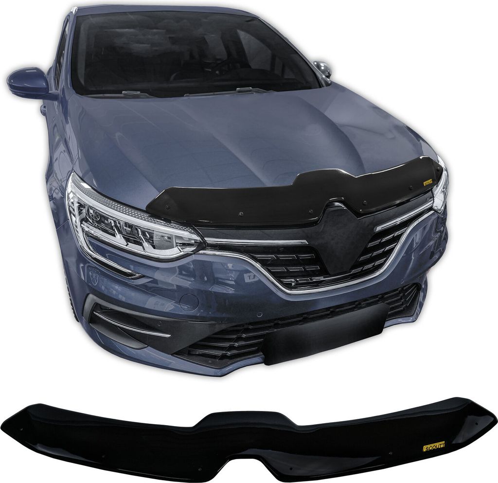 SCOUTT | Motorhaube Windabweiser Insekten Steinschlagschutz Für Renault Megane 4 Ab 2020 Facelift , Aerodynamisch, Einfache Montage, Getönt, Spez...